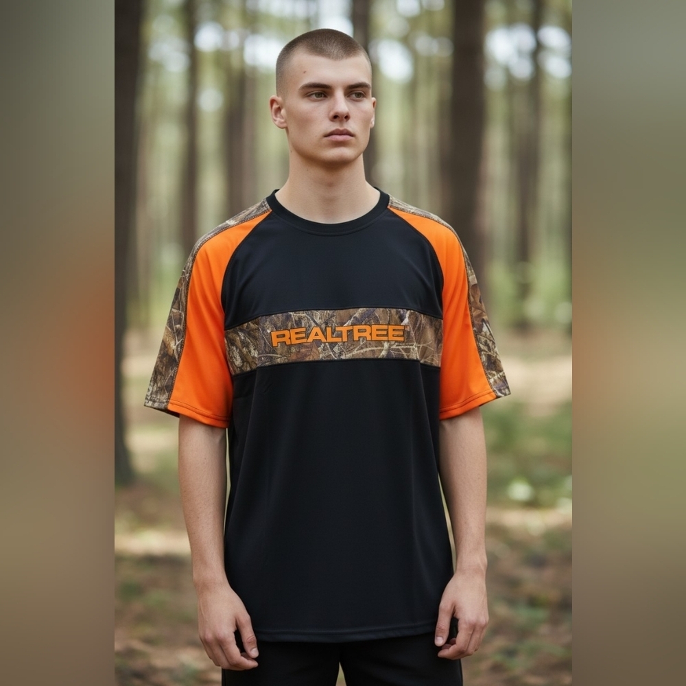 Realtree Men's Size XL Staghorn Creek Camo Outdoors Hunting Drifit Shirt